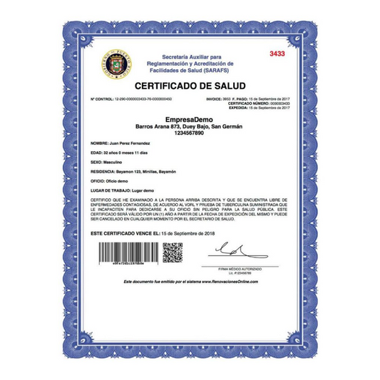 Certificado de Salud